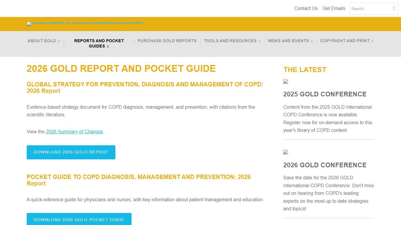 2026 GOLD Report and Pocket Guide - Global Initiative for Chronic Obstructive Lung Disease - GOLD